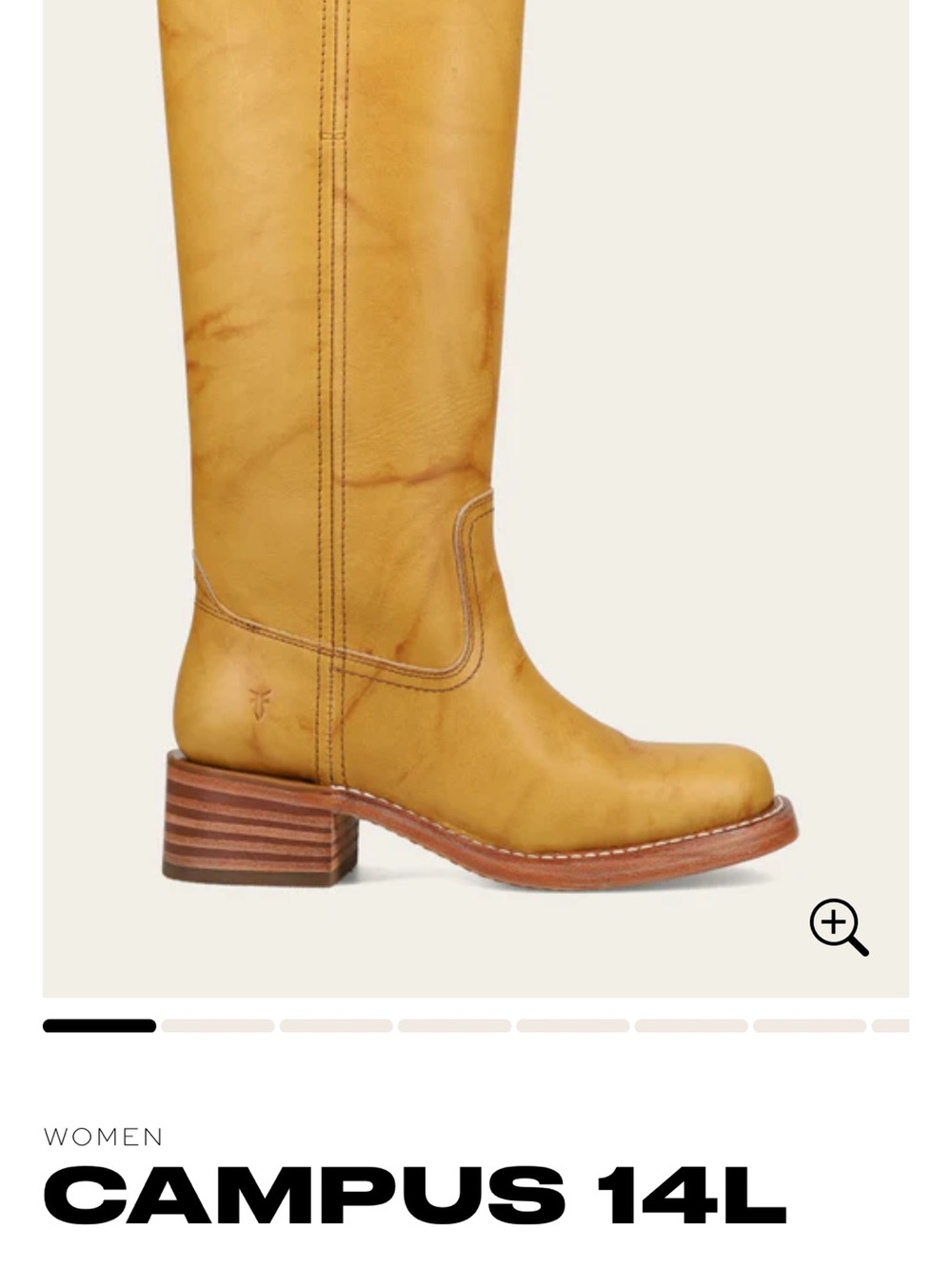 Frye Campus 14L Tall Leather Boot — Mustard